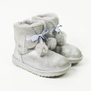 Ugg Australia Gita Metallic Pom Pom Boots Leather